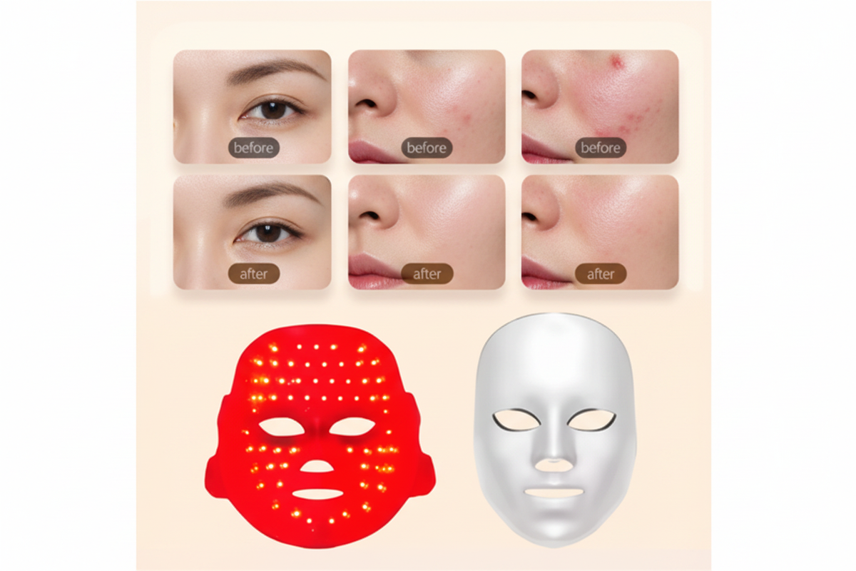 Before and after skin results with Glow State LED therapy